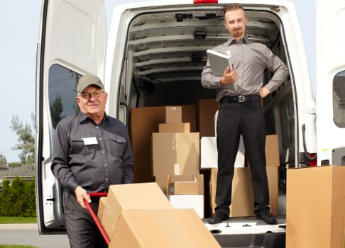 Moving van and furniture removal preparation in Farringdon