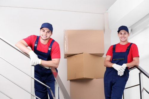 Moving boxes and furniture during a Farringdon removal in central London