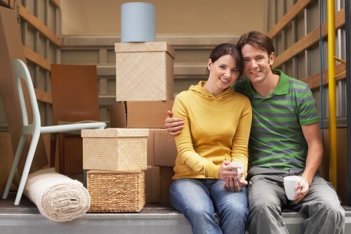 Packed household items prepared for Farringdon removals